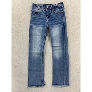 BKE Buckle Aiden Jeans Mens 28x30 Blue Slim Fit Bootcut Stretch Embroidered